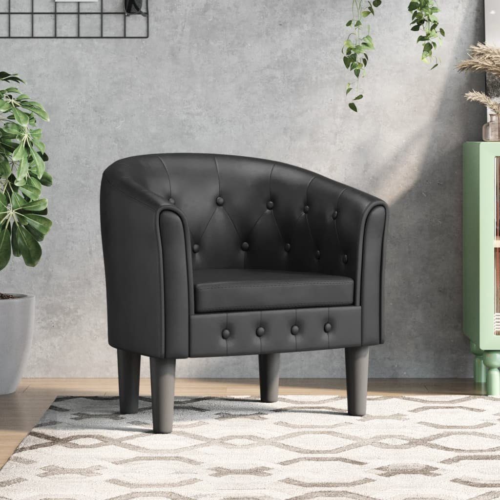 vidaXL Sessel Clubsessel Schwarz Kunstleder (1-St)