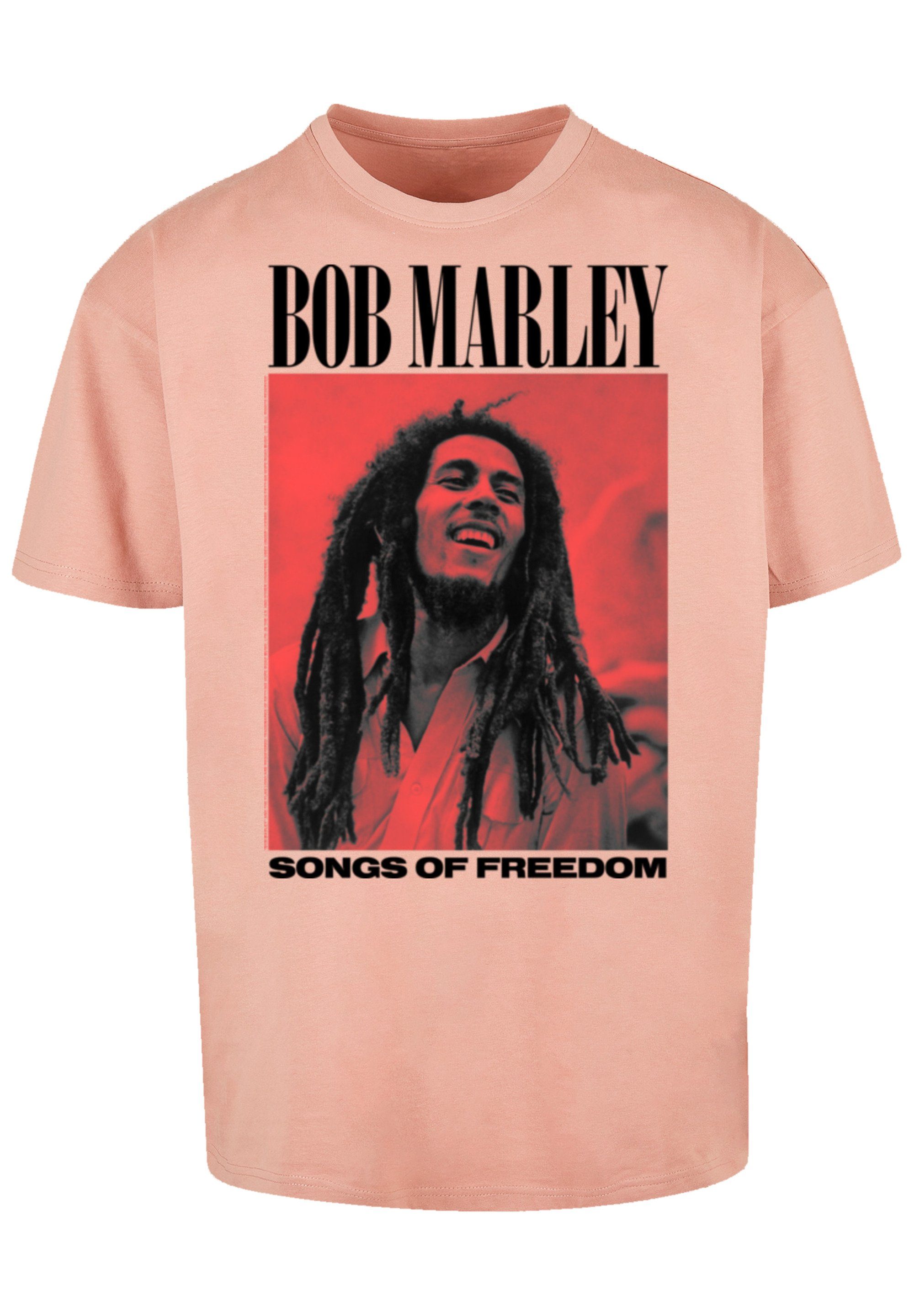 F4NT4STIC T-Shirt Bob Marley Songs Off Freedom Of Music Premium Qualität, Musik, By amber Rock Reggae