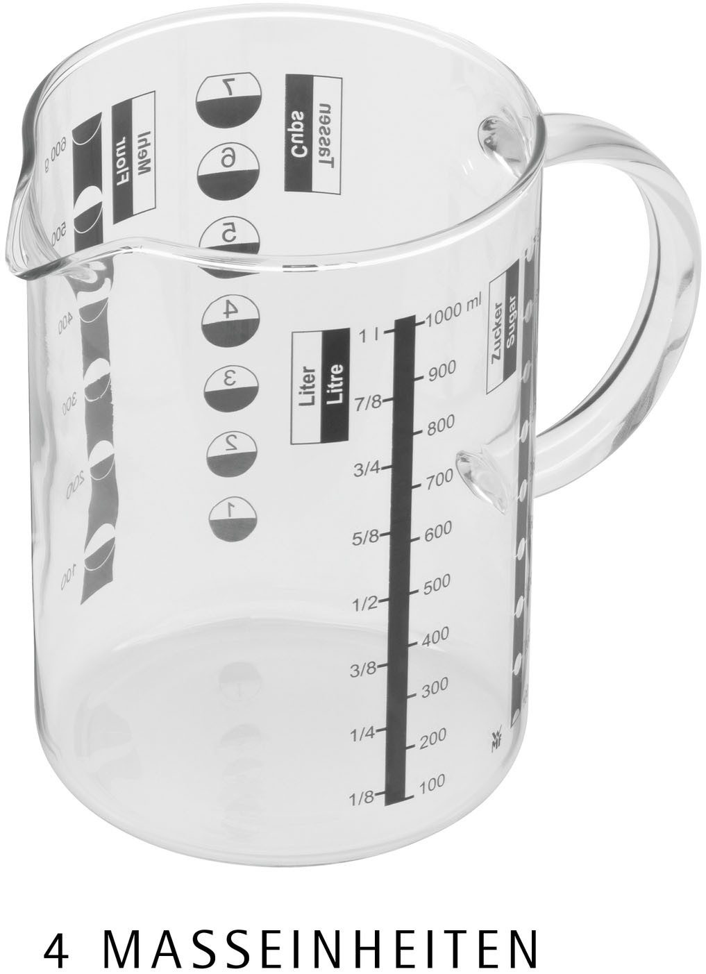 WMF Messbecher Gourmet, Glas, (1-St), Kleinstmengen genau ablesbar