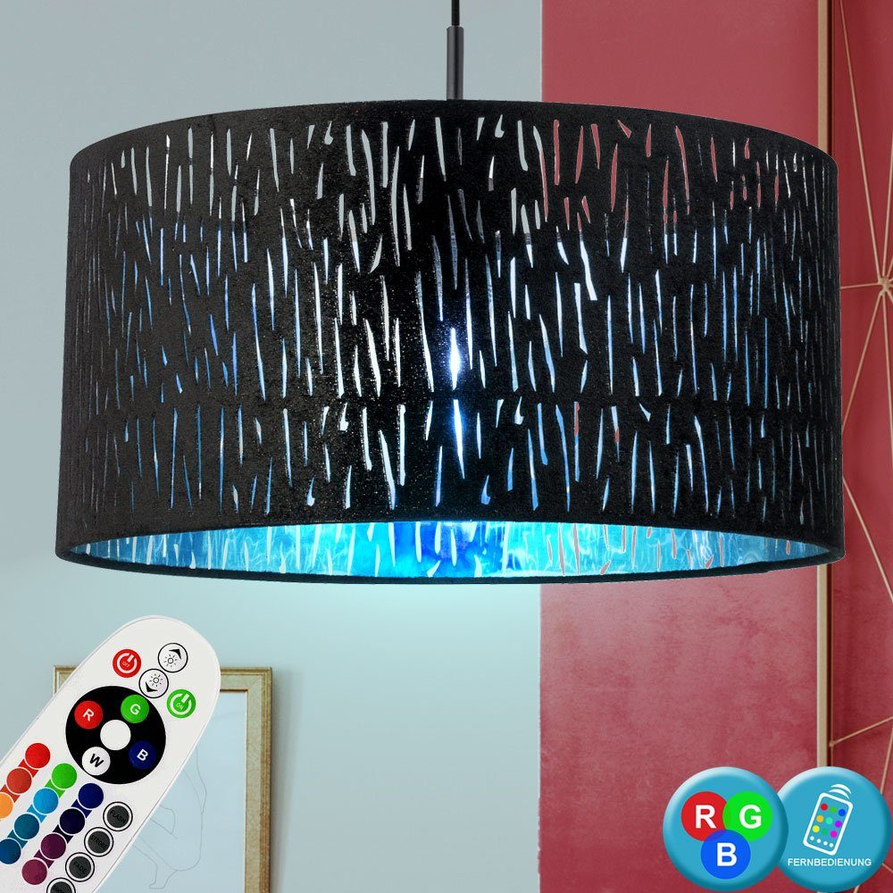 Pendelleuchte, dimmbar Wohn Fernbedienung Farbwechsel, Pendel etc-shop Zimmer LED Leuchtmittel Lampe Decken Warmweiß, inklusive, Samt