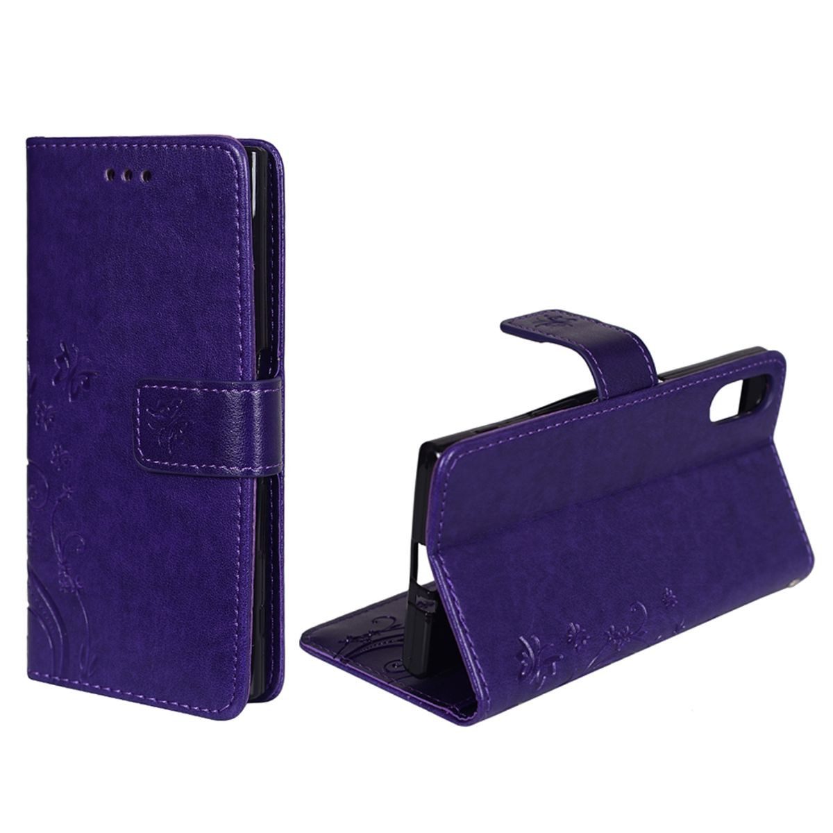 König Design Handyhülle Sony Xperia XZ, Sony Xperia XZ Handyhülle Bookcover Violett