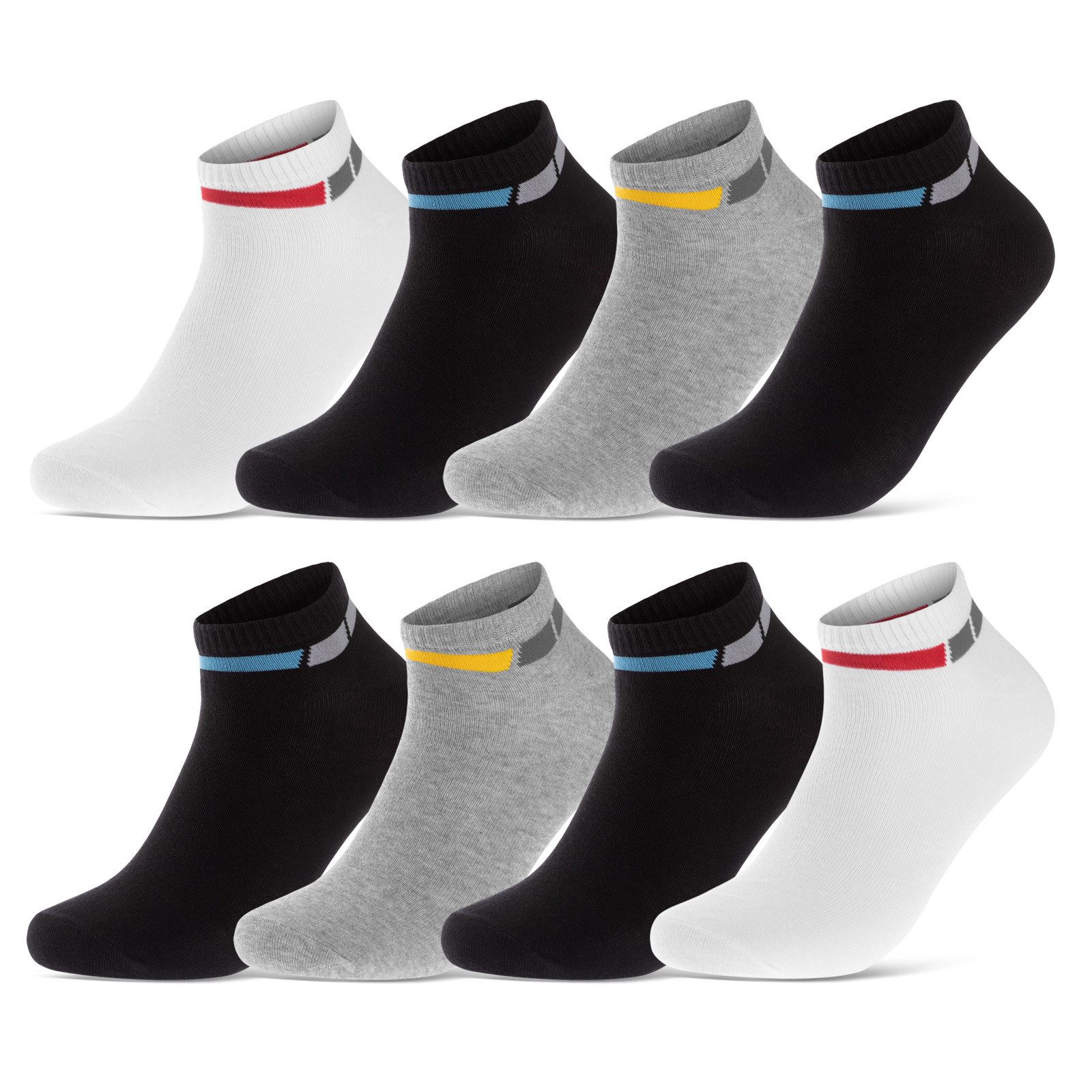 sockenkauf24 Sneakersocken 8, 12 oder 20 Paar Sneaker Socken SPORT (35-38, 8-Paar, 16730) Socken Damen & Herren Sportsocken - WP