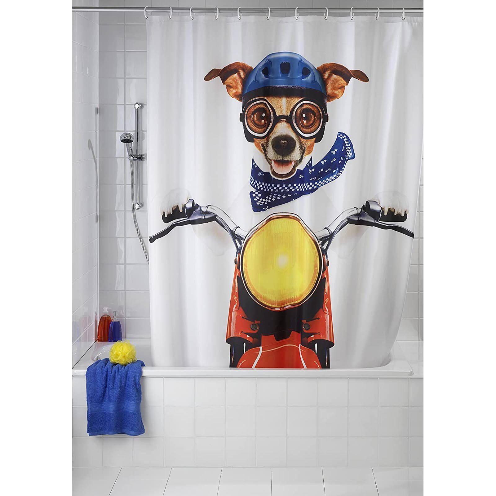 WENKO Duschvorhang Wannenvorhang Badewannenvorhang Biker Dog günstig online kaufen
