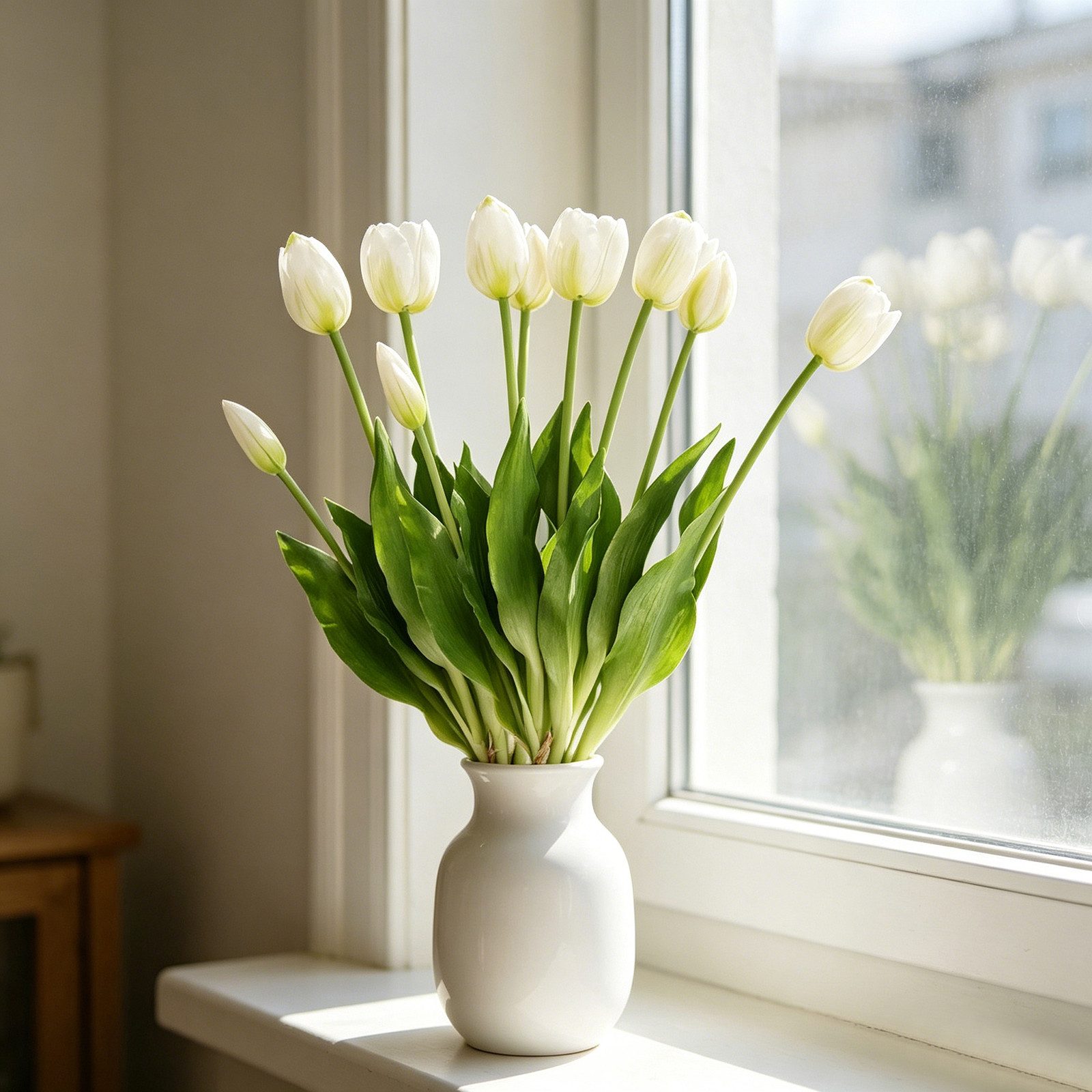 Kunsttulpe 10er Set künstliche Tulpen, Tulpenbund Tulpen, BlingBin, Höhe 40 cm, Tulpenstrauß künstlich für Vase,Hochzeit, Esstisch und Wohnzimmer Deko