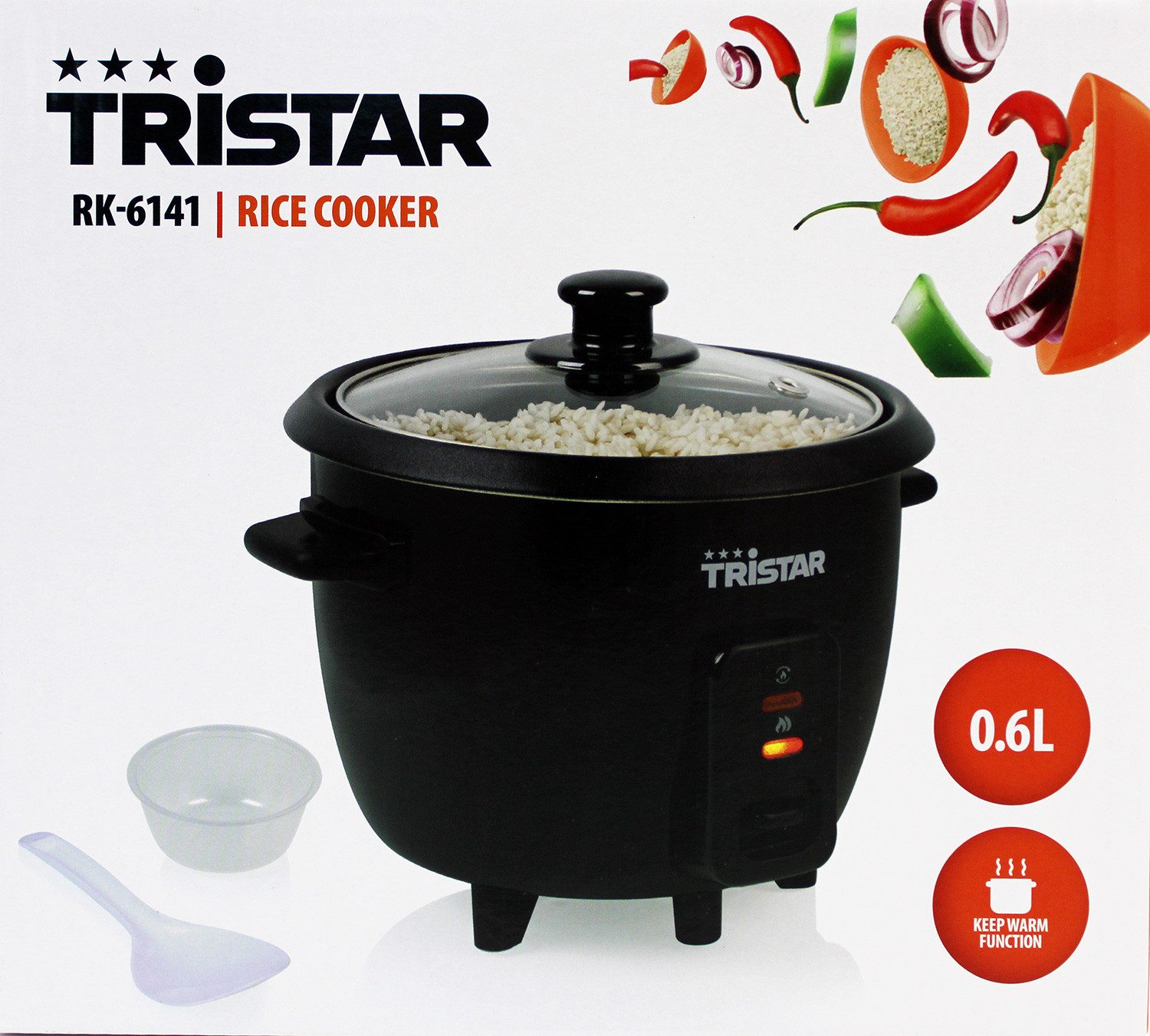 Tristar Reiskocher Tristar RK-6141 Reiskocher 0,6L schwarz 300W – Bild 2 von 2