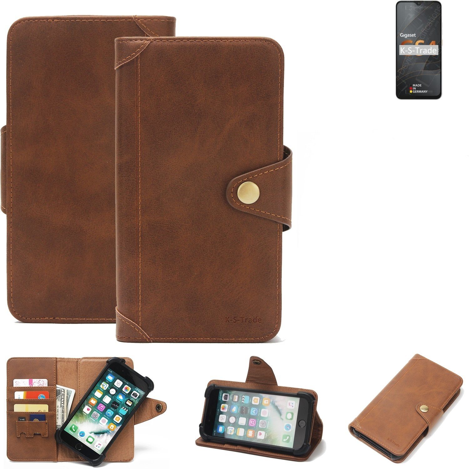 K-S-Trade Handyhülle für Gigaset GS4, Handyhülle Schutz Hülle Walletcase Bookstyle Tasche Case