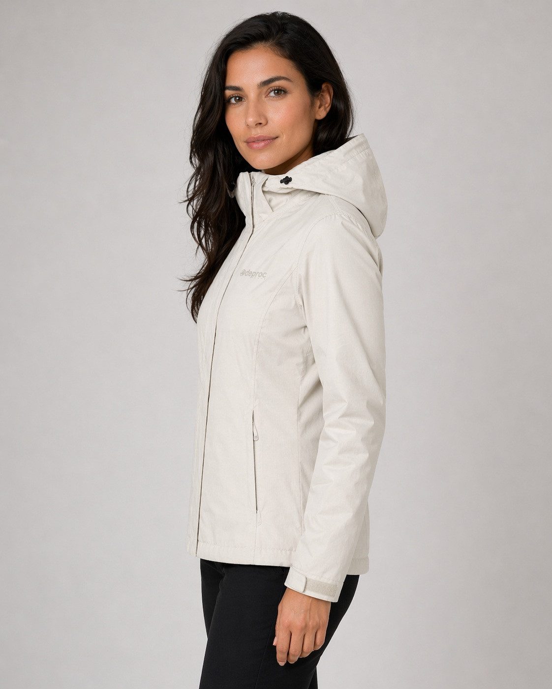DEPROC Active Outdoorjacke LAVAL WOMEN Funktionsjacke, Wanderjacke, Regenjacke abnehmbare Kapuze