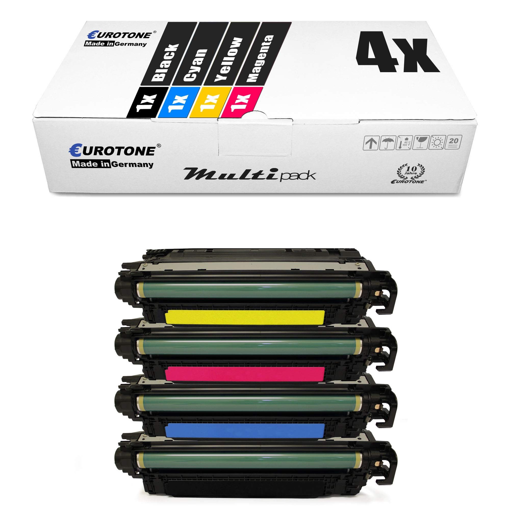 Eurotone Tonerkartusche CE250A, CE250X, CE251A, CE252A, CE253A, (Einzelpack, 1-St), Kompatibel, sofort einsatzbereit