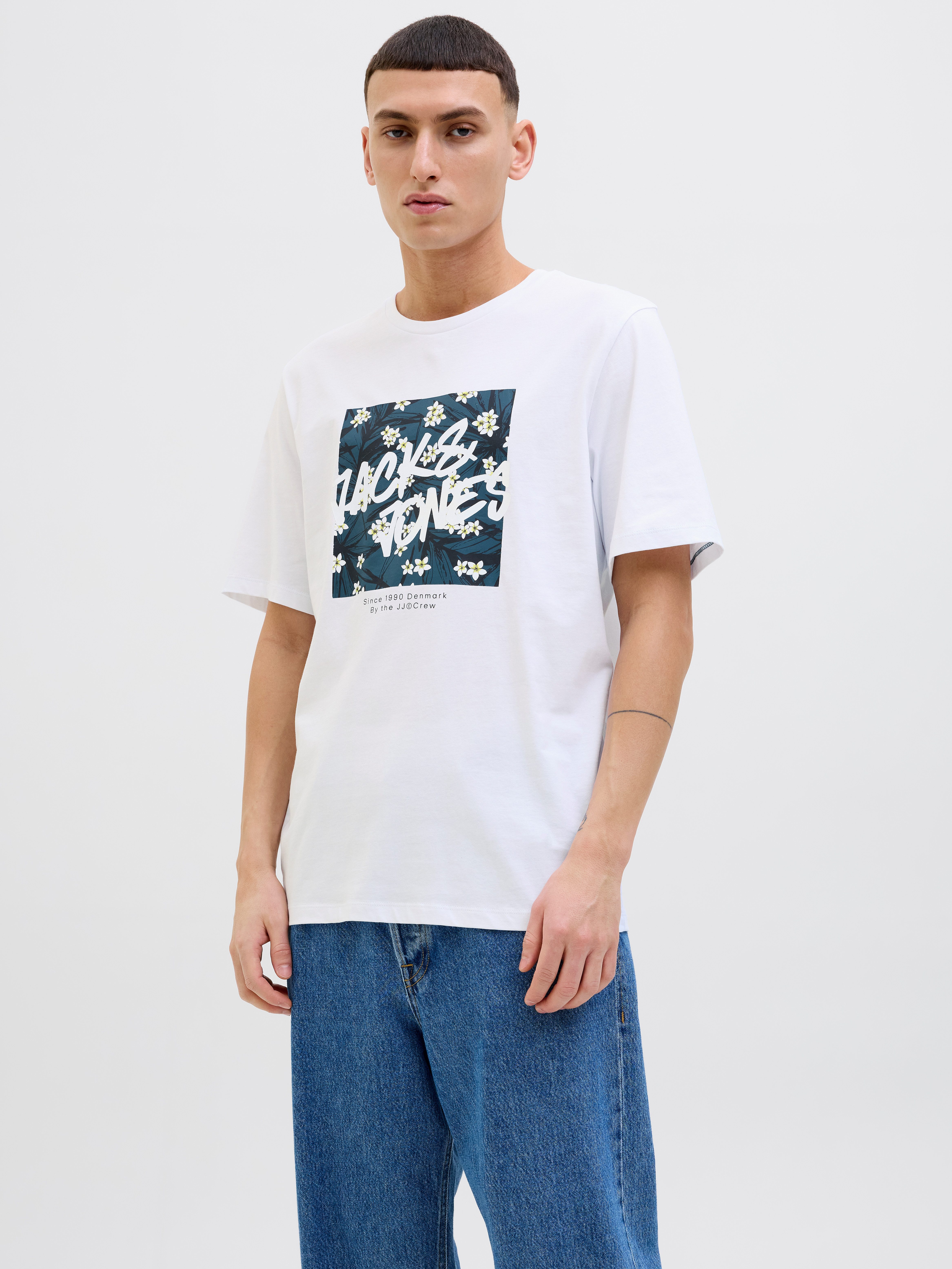 Jack & Jones Print-Shirt JJHAWAII SHAPE TEE SS CREW NECK günstig online kaufen
