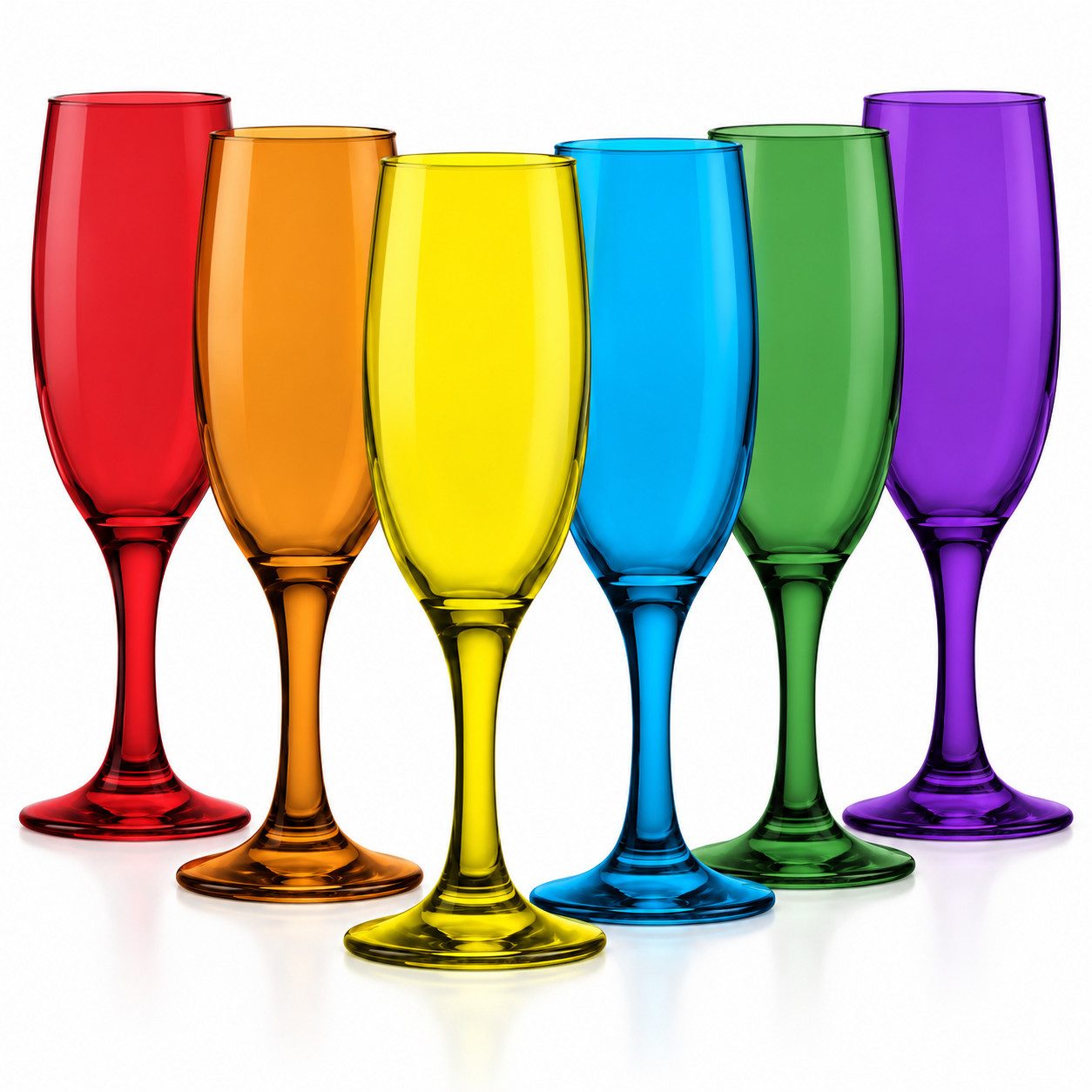 Sendez Sektglas 6 bunte Sektgläser 200ml Sektkelche Sektglas Proseccoglas