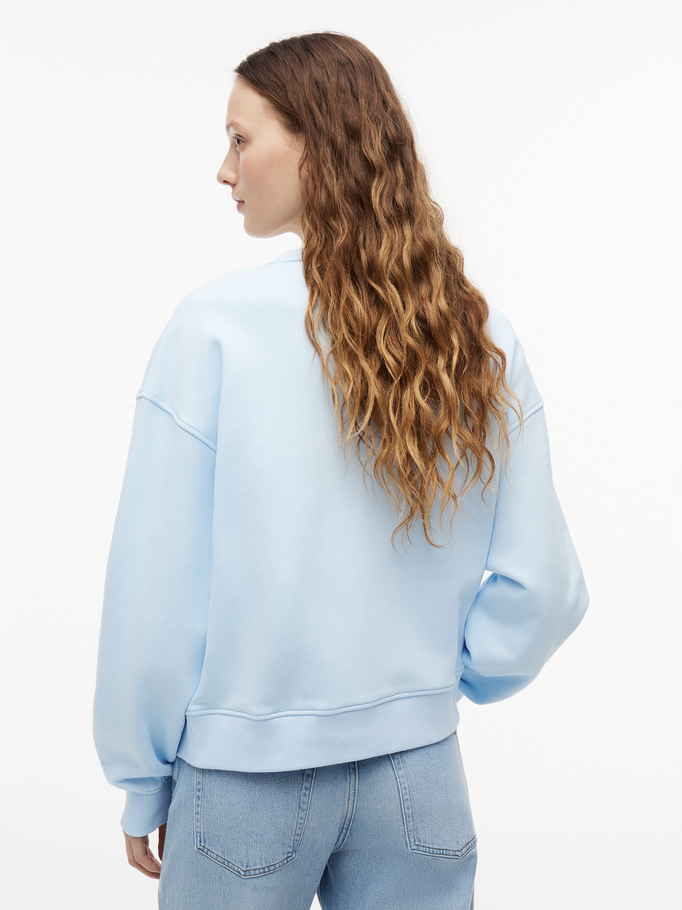 Tommy Jeans Kapuzensweatshirt TJW BXY BADGE CREW EXT Baumwolle, Kängurutasche