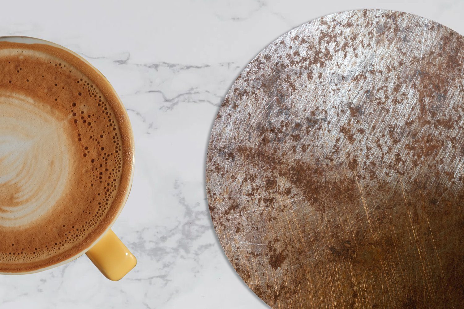 für Korkuntersetzer, MuchoWow - Verwittert, Getränkeuntersetzer, Gläser, Glasuntersetzer Tasse, 6-tlg., Becher - Rost Tassenuntersetzer, Eisen Zubehör