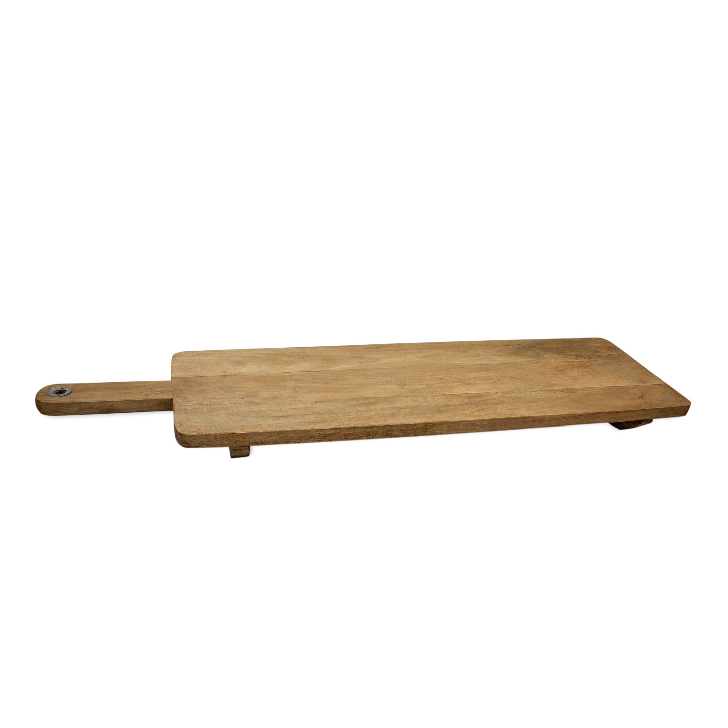Spetebo Servierbrett XXL Mango Tapasbrett natur mit Griff, Holz, (Artikel, 1-St., Holzbrett), Standfüße mit Antirutsch-Pads
