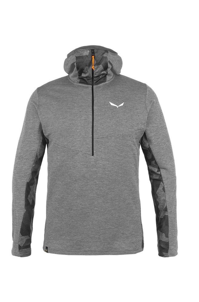 Salewa Kapuzenpullover Thermo-Langarmshirt Boe Merino Half-Zip mit Kapuze (warm)