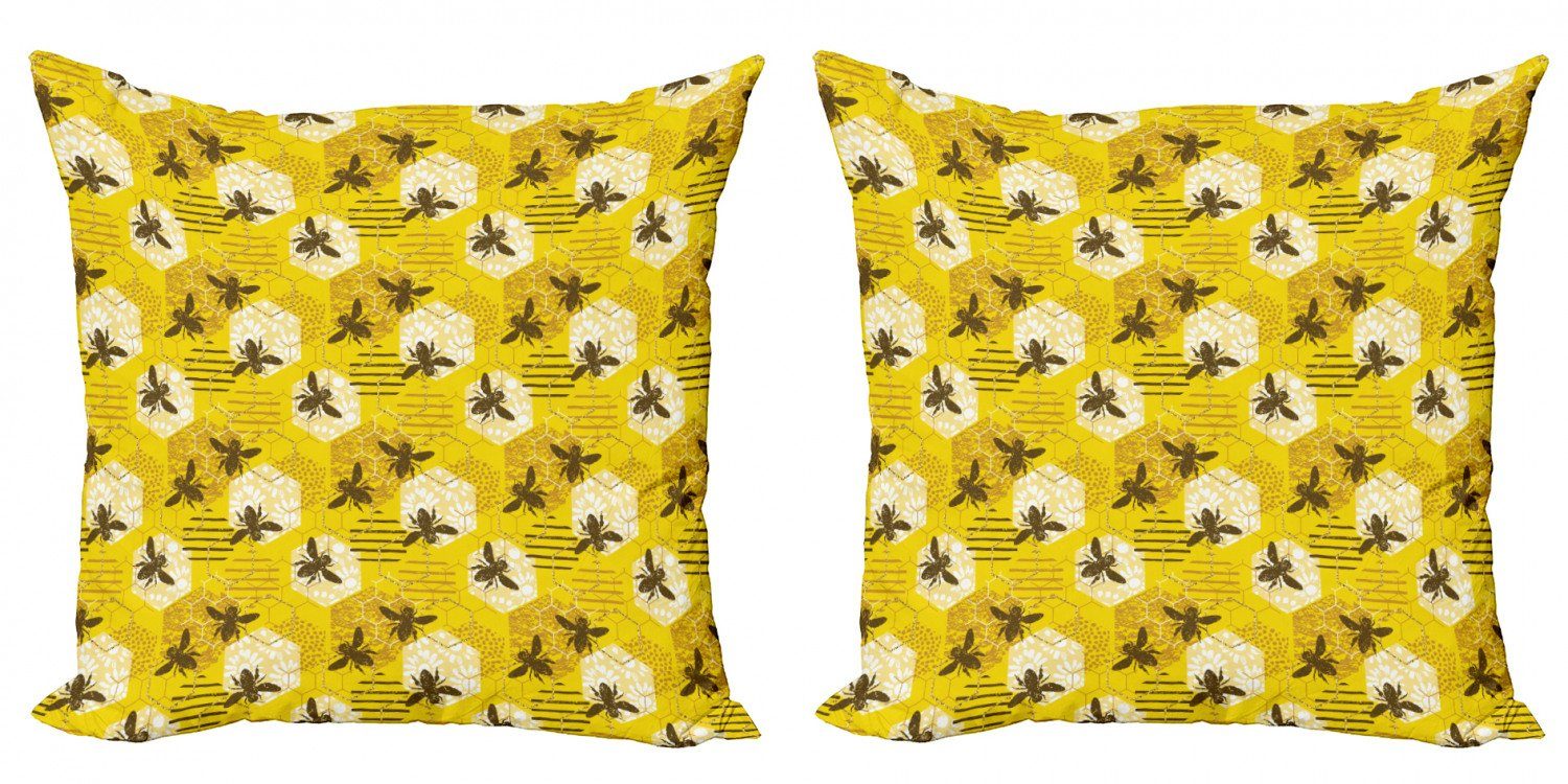 Kissenbezüge Modern Accent Doppelseitiger Digitaldruck, Abakuhaus (2 Stück), Biene Patchwork Floral Elements