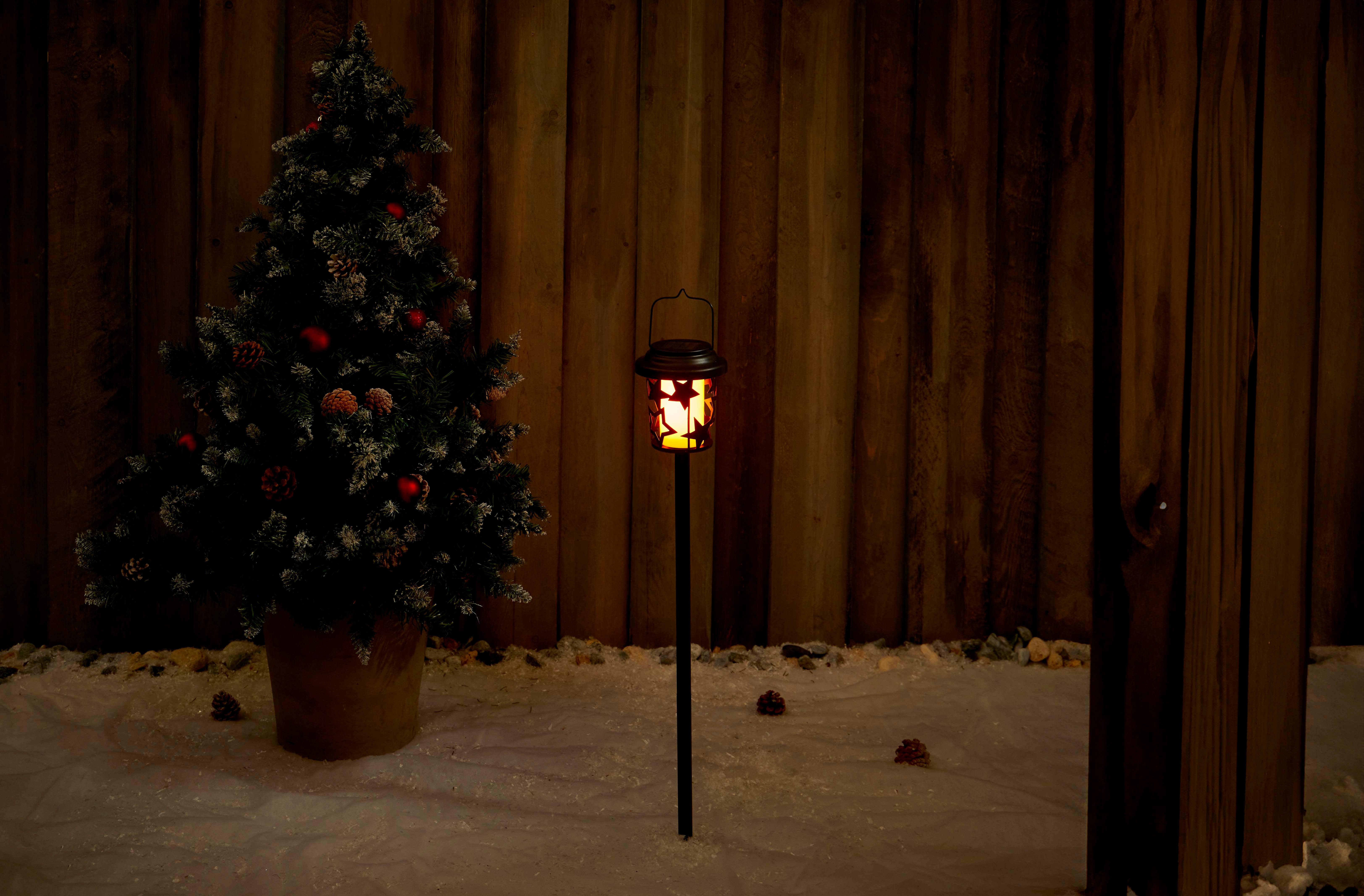 Northpoint LED Gartenleuchte Solar oder Batterie 2in1 Tischleuchte mit Dämmerungssensor
