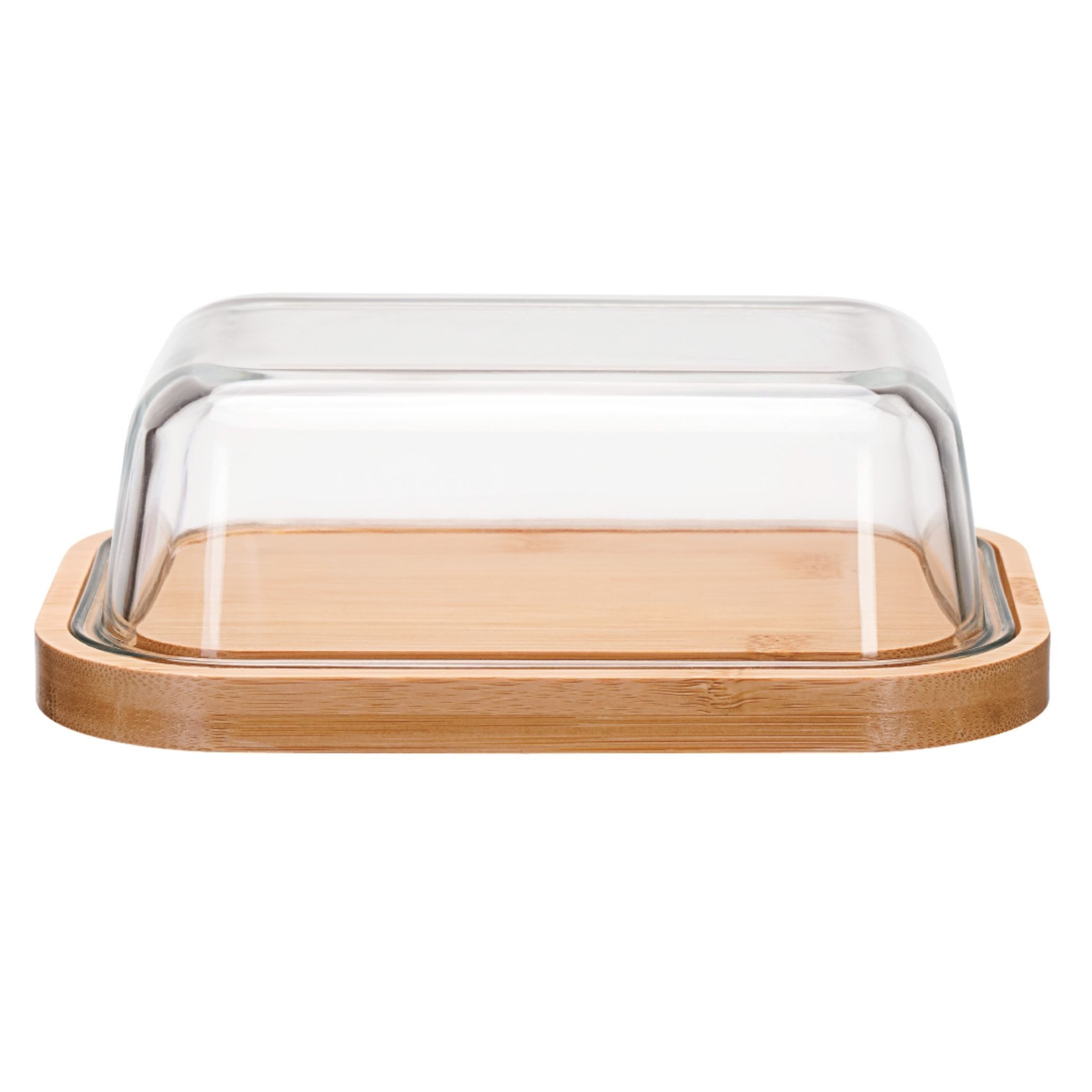 Lacers Butterdose Nachhaltige & BPA-freie 640ml Butterdose aus Glas mit Bambusdeckel, (1-tlg)