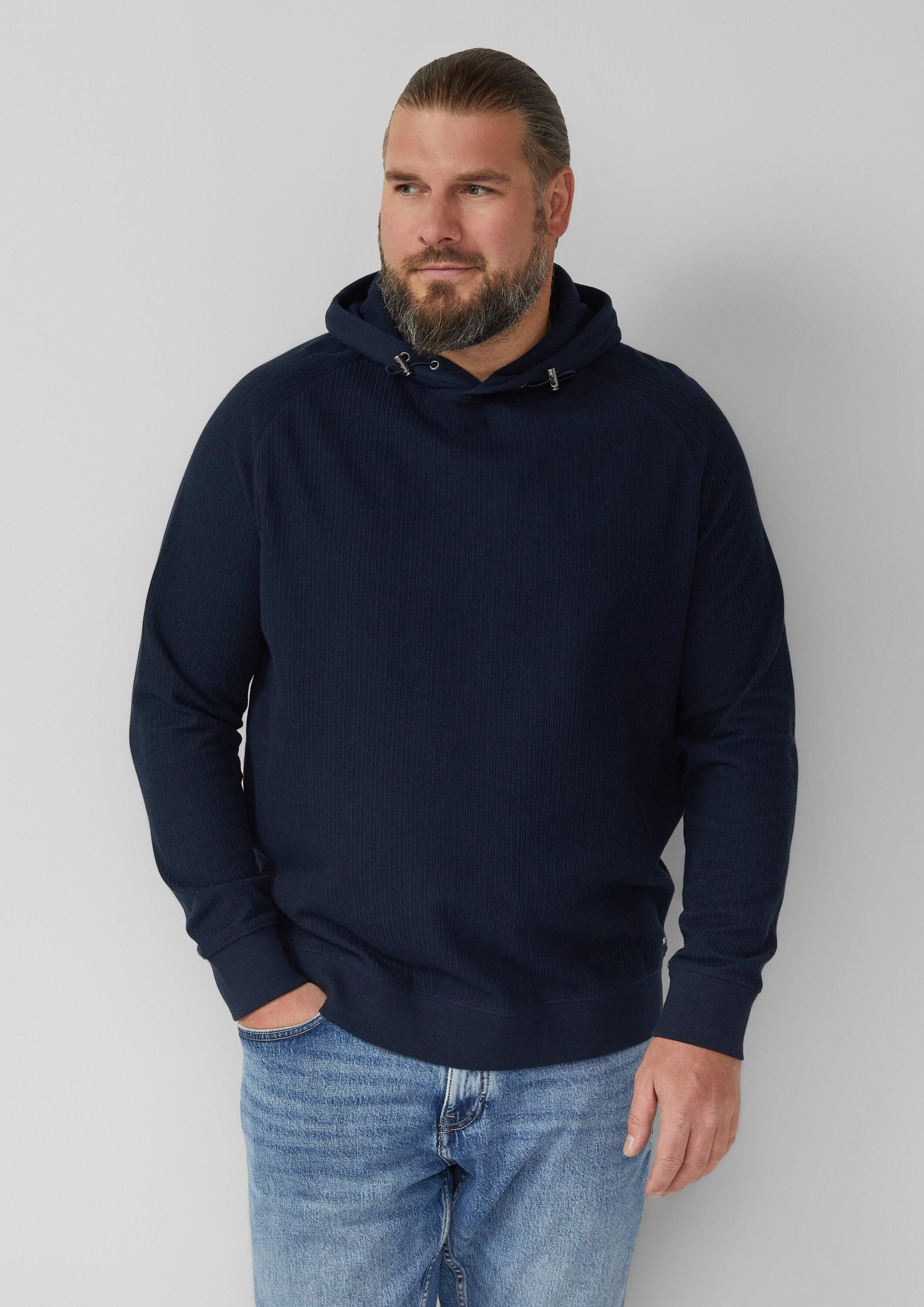 s.Oliver Sweatshirt Sweatshirt Strukturiertes Kapuzen-Sweatshirt mit Raglanärmeln