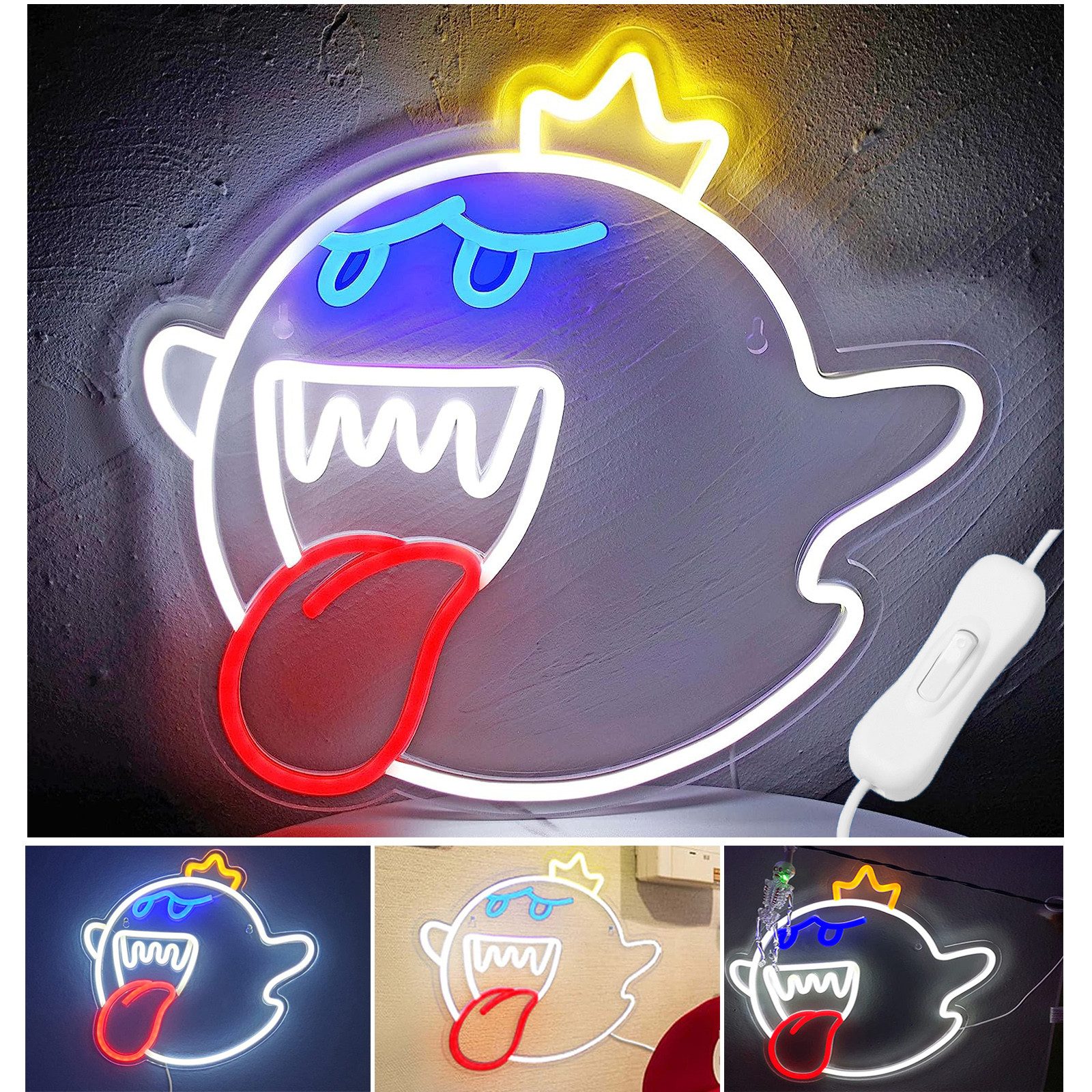 MUPOO Dekolicht Halloween Deko Neon Sign, Gaming LED Neon Schild Wandleucht günstig online kaufen