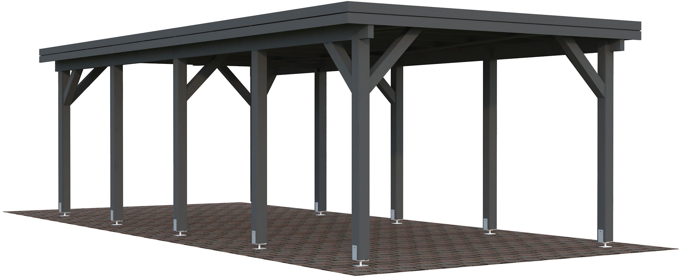 Palmako Einzelcarport Karl, BxT: 360x762 cm, 199 cm Einfahrtshöhe