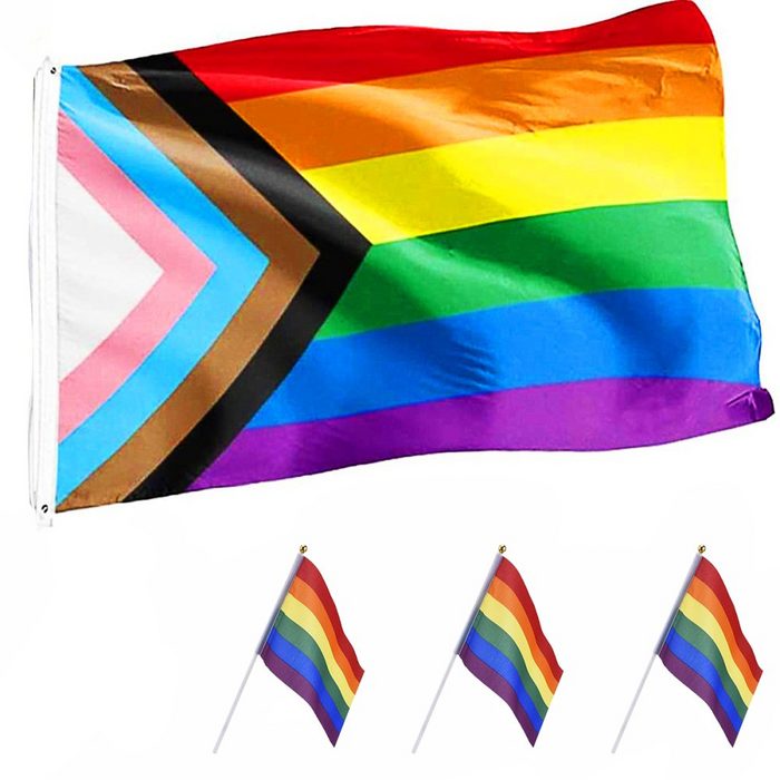 GelldG Fahne LGBTQ Flagge Gay Pride Dekorationen Regenbogen flagge