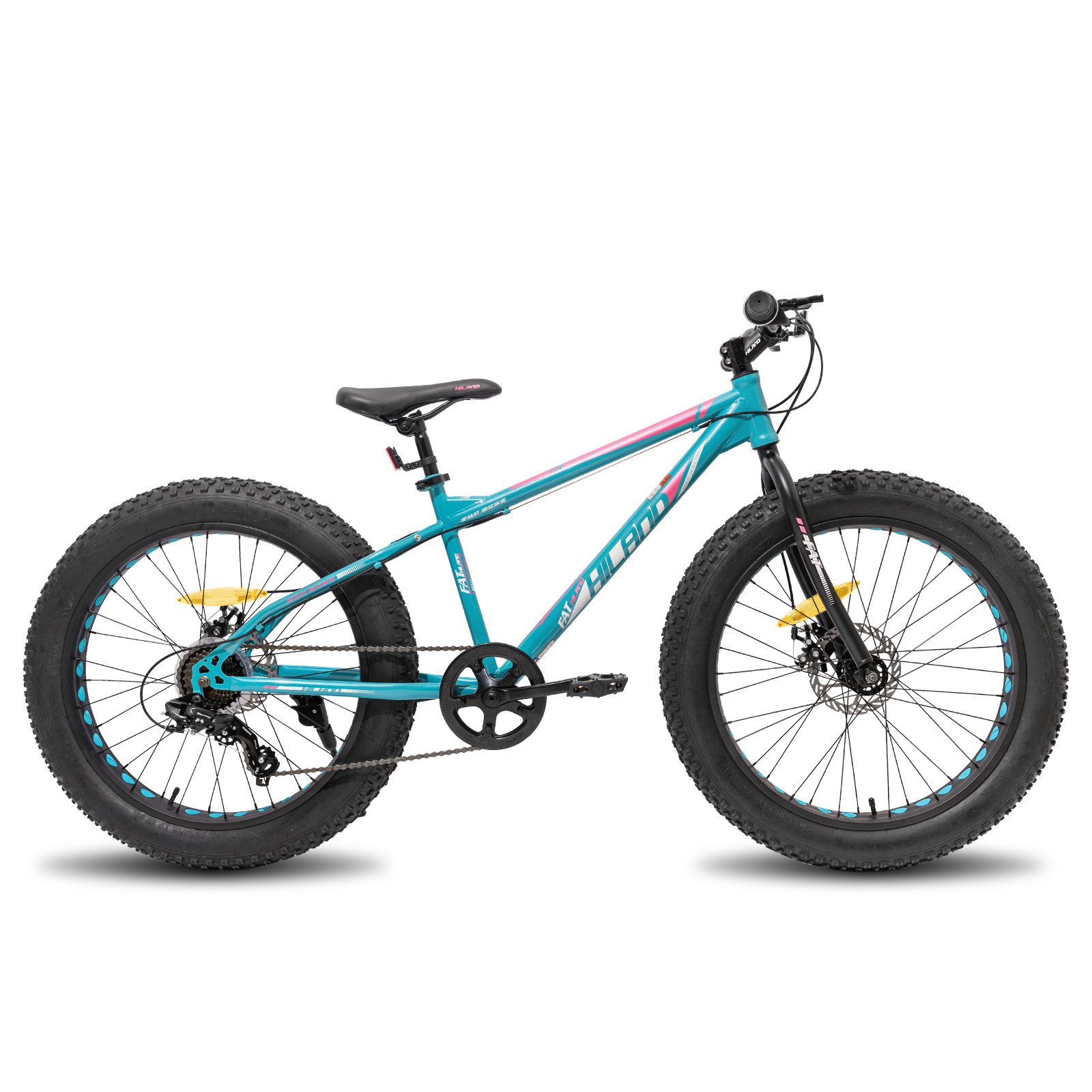 HILAND Fatbike 20 24 26 Zoll Kinder Fat Tire Fahrrad für Jungen Mädchen, Kinderfahrrad 7-Gang, Doppel scheibenbremse Kinder Mountainbike