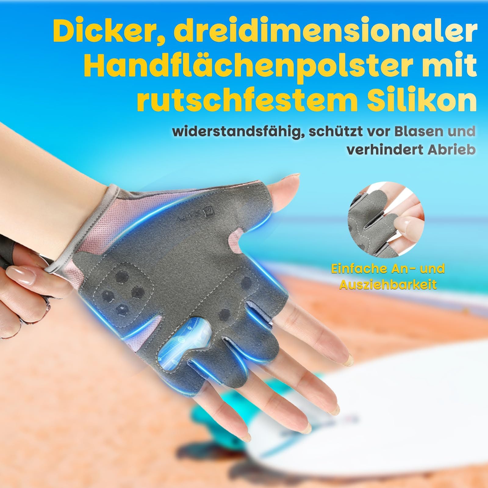 Coonoor Fahrradhandschuhe Halbfinger für Herren Damen, Radsporthandschuhe rutschfeste Stoßdämpfende Mountainbike Handschuhe für Radfahren, Fitness