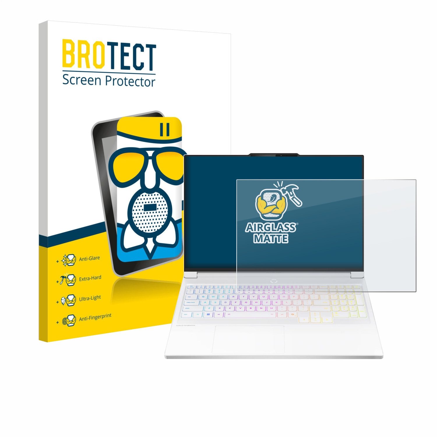 BROTECT Displayschutzglas Folie für Lenovo Legion 7i Gen 10 16", Schutzfolie Glas Panzer Display Schutz matt