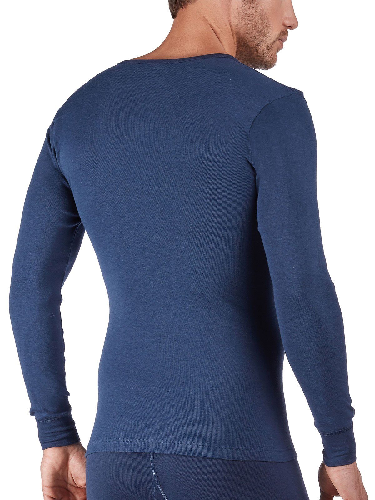 HUBER Unterhemd Herren Shirt langarm Cotton Fine Rib (Stück, 1-St) -
