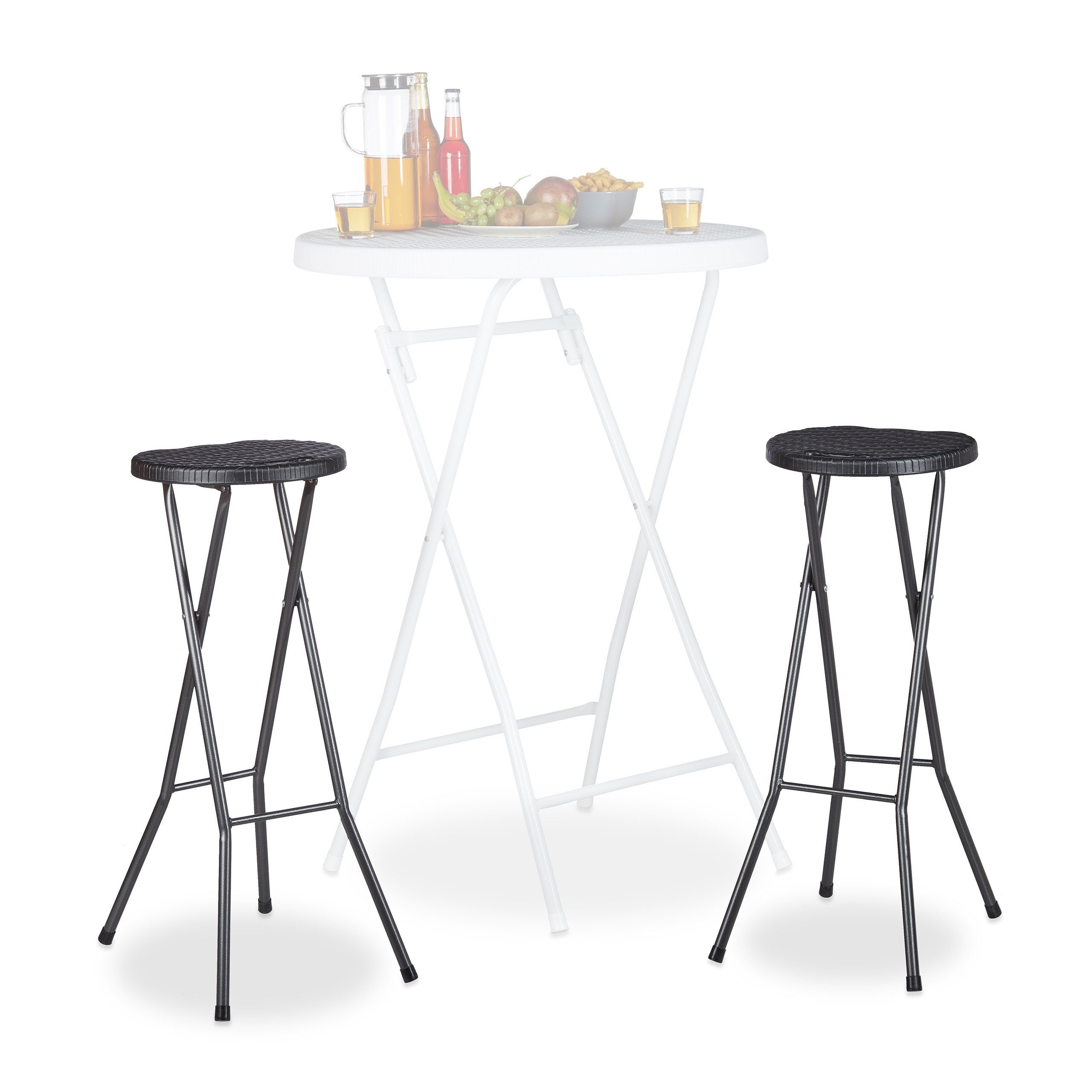 relaxdays Barhocker Barhocker klappbar BASTIAN, Schwarz