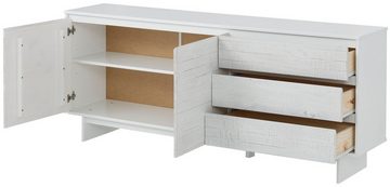 loft24 Sideboard Marcy, Anrichte aus Kiefer mit fühlbarer Holzstrukt, Breite 165 cm