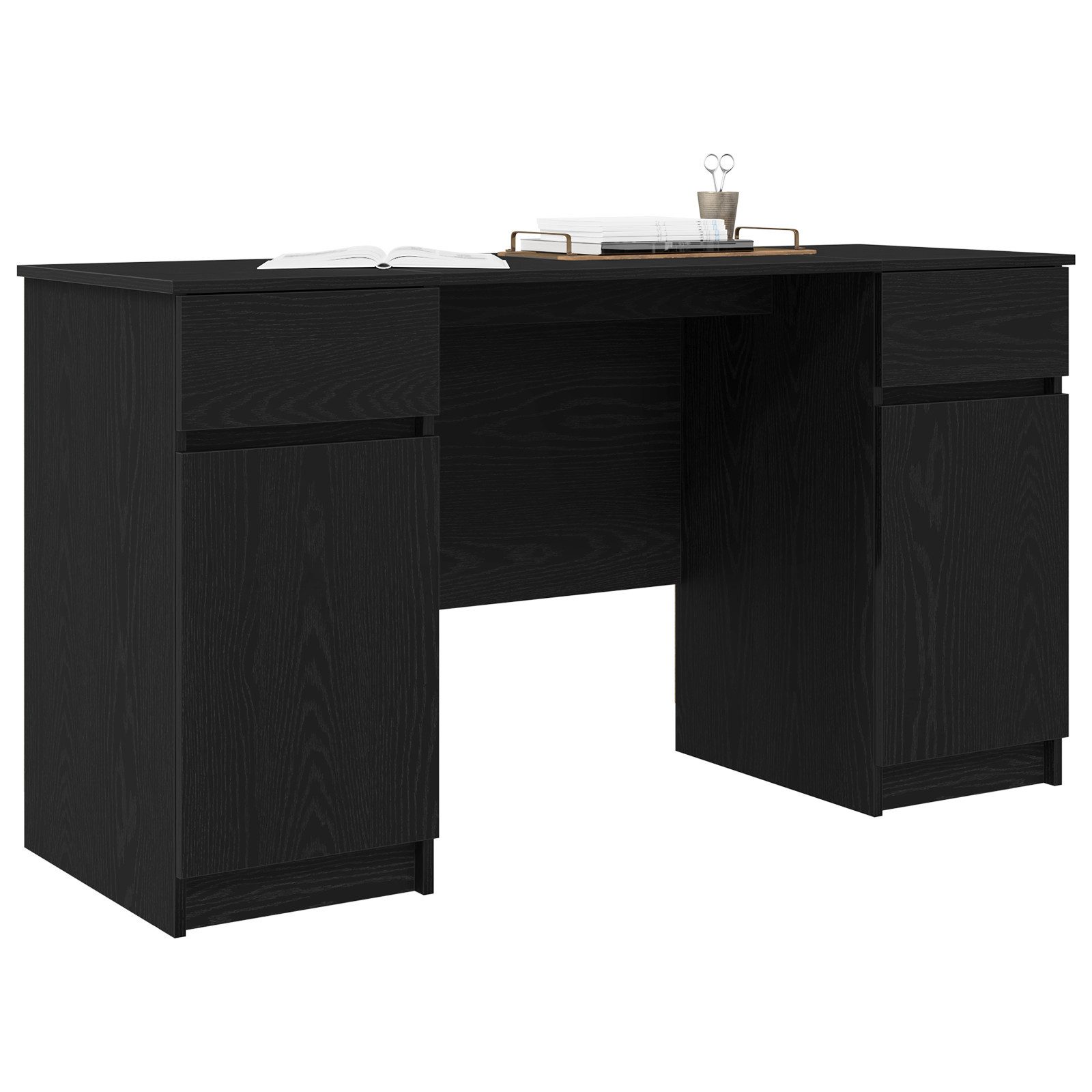 vidaXL Schreibtisch Schreibtisch Schwarz Eiche 140x49x76 günstig online kaufen