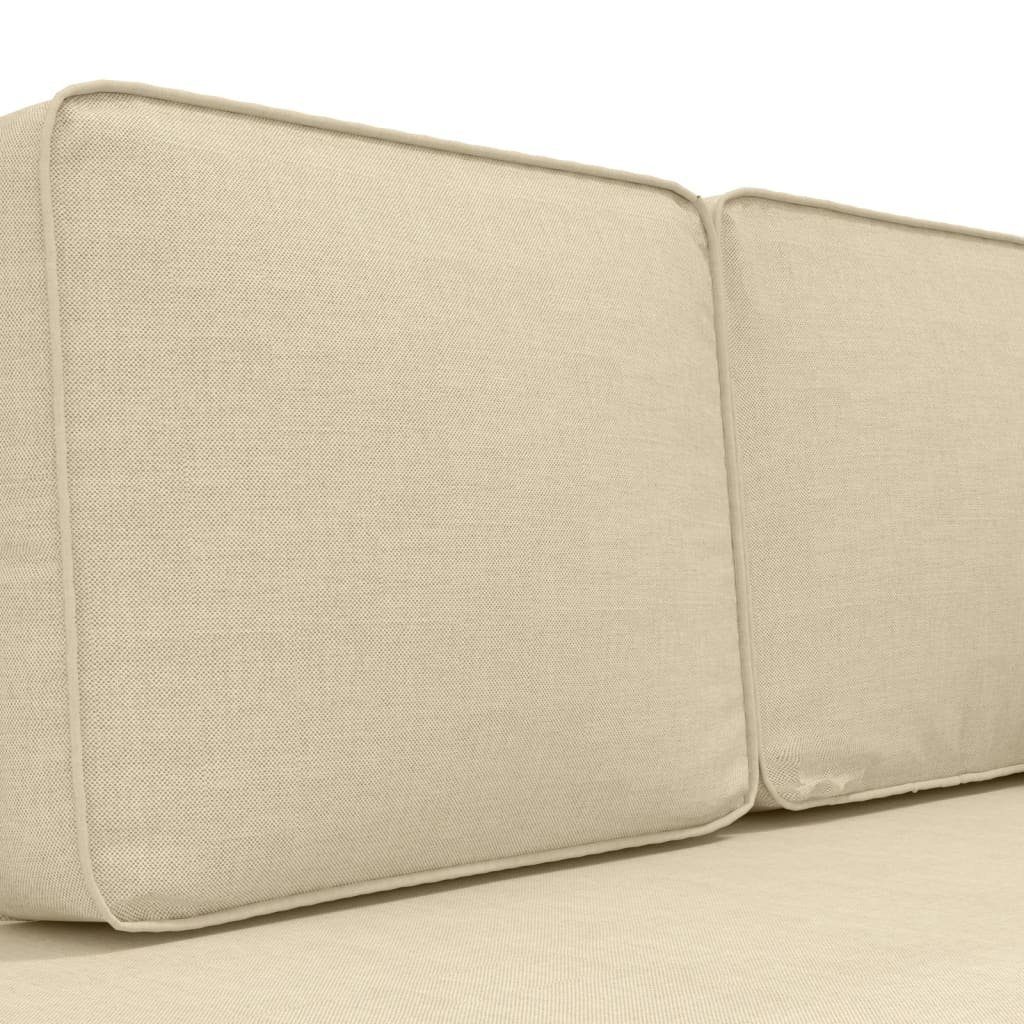 vidaXL Chaiselongue Chaiselongue mit Teile Stoff, Creme 1 Kissen und Nackenrolle