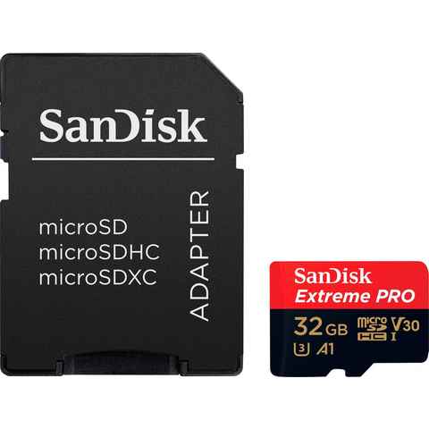 Sandisk Extreme® PRO microSDHC™ UHS-I 32 GB Speicherkarte (32 GB, UHS Class 3, 100 MB/s Lesegeschwindigkeit)