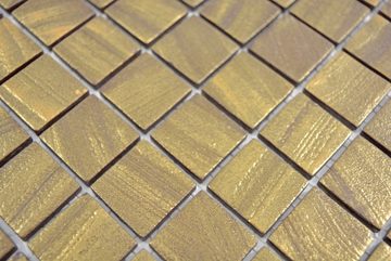 Mosani Mosaikfliesen Recycling Glasmosaik Mosaikfliesen gold matt / 10 Matten