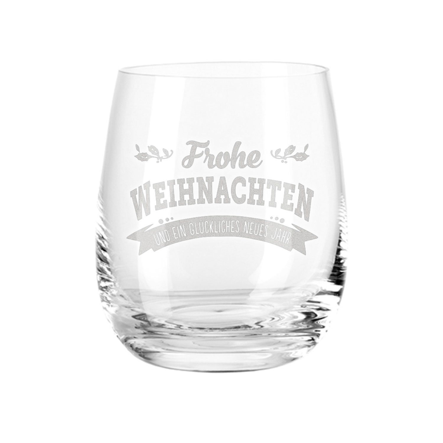 GRAVURZEILE Teelichthalter von Leonardo aus Glas mit Gravur - Frohe Weihnachten, neues Jahr (Weihnachtsdeko), Geschenke für Frauen und Männer zu Weihnachten Nikolaus und Wichtel