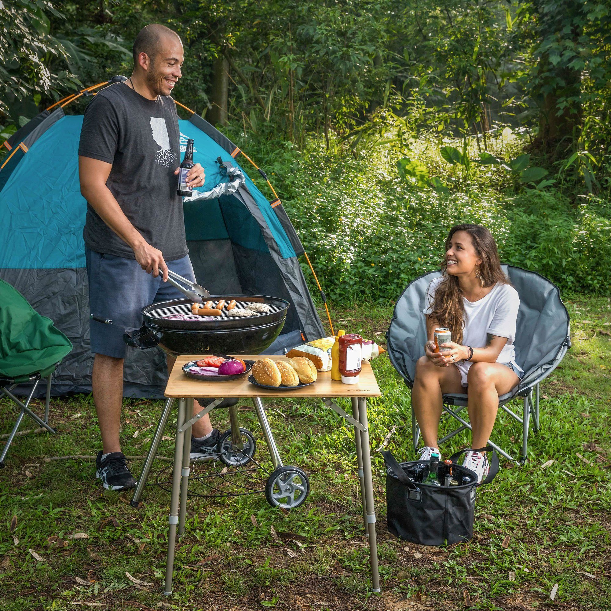 Navaris Campingtisch Campingtisch Bambus faltbar - günstig online kaufen