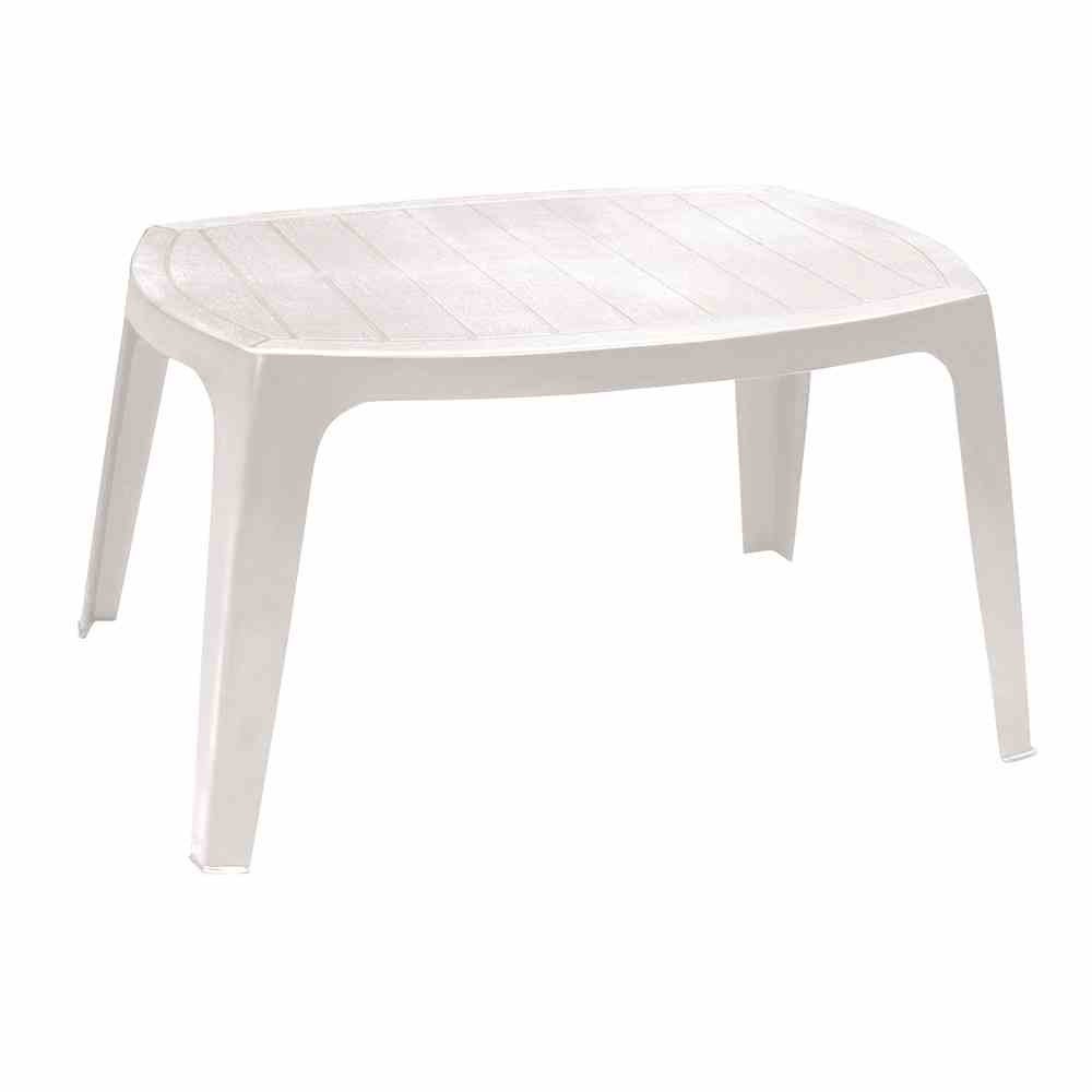 Progarden Gartentisch Kai Beistelltisch weiß 76x49x43 cm, Kunststoff