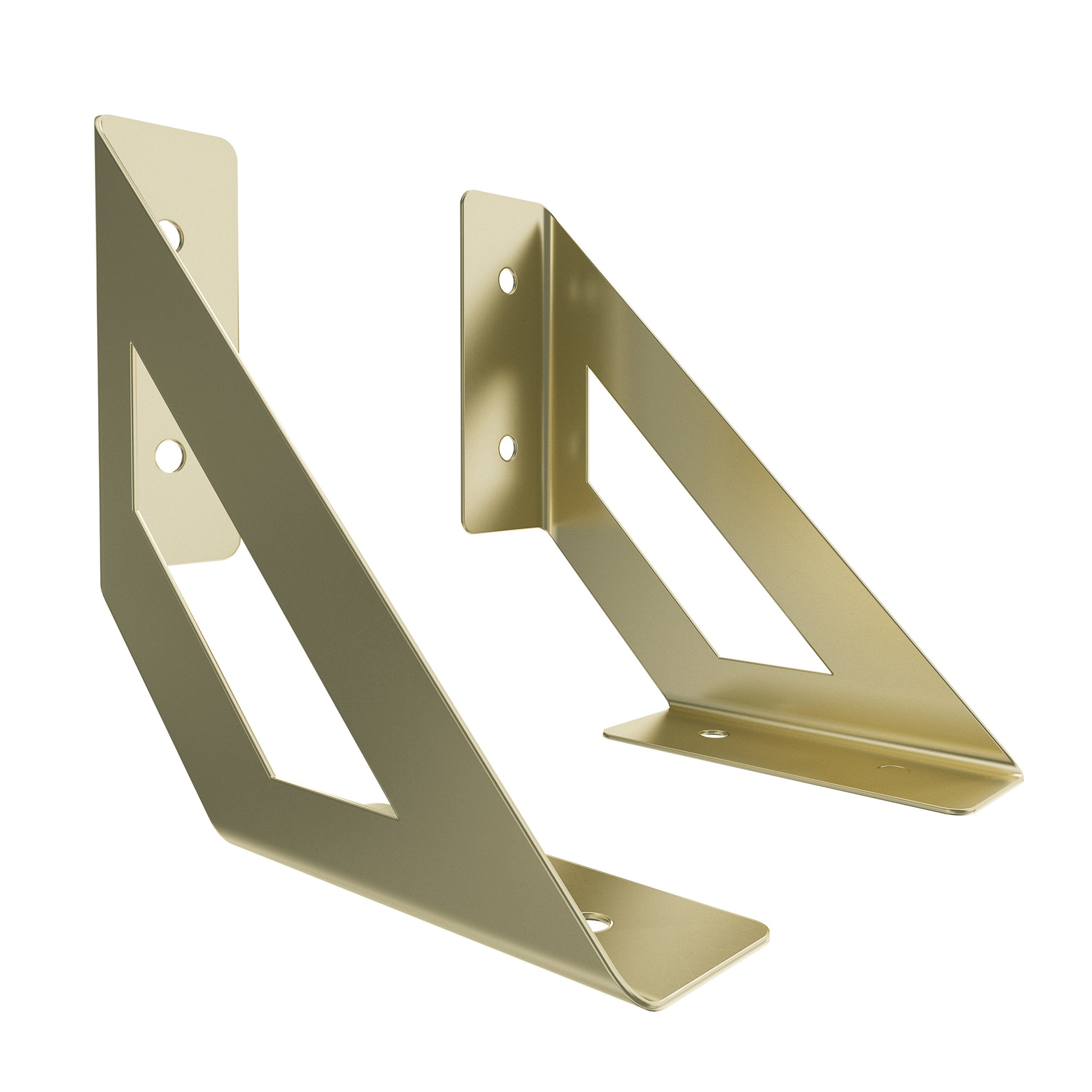 sossai® Wandregalhalter 2er Set Design Regalträger Truss in Gold, 2-tlg.