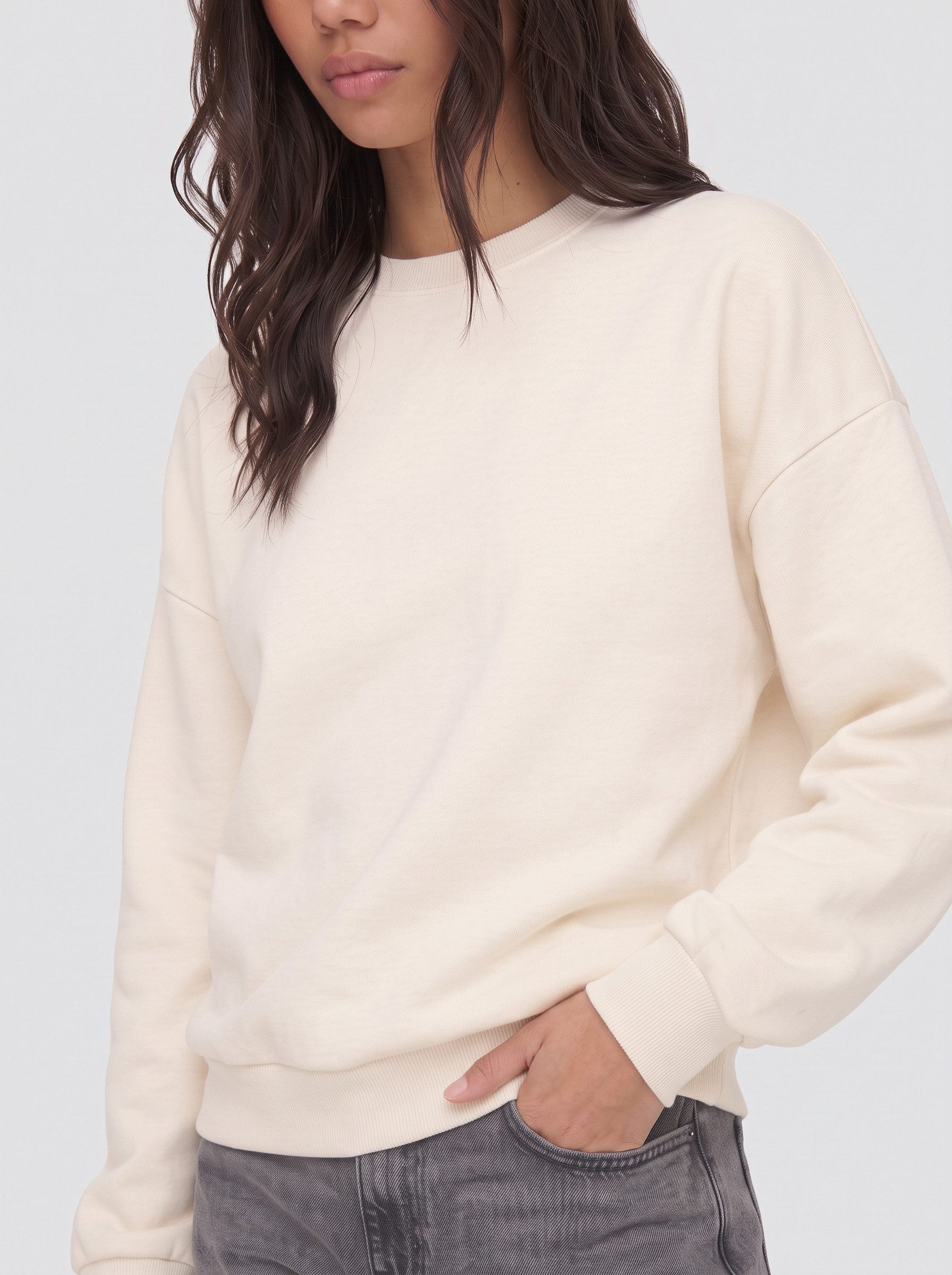 COMEOR Sweatshirt Damen Sweatshirt mit Rundhalsausschnitt Basic Pullover Oversize – Bild 4 von 5