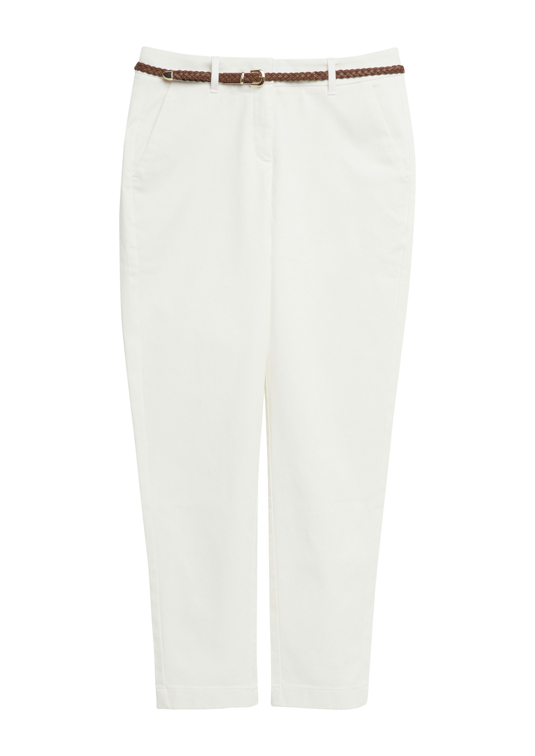 comma 7/8-Hose Hose Chino mit Flechtgürtel