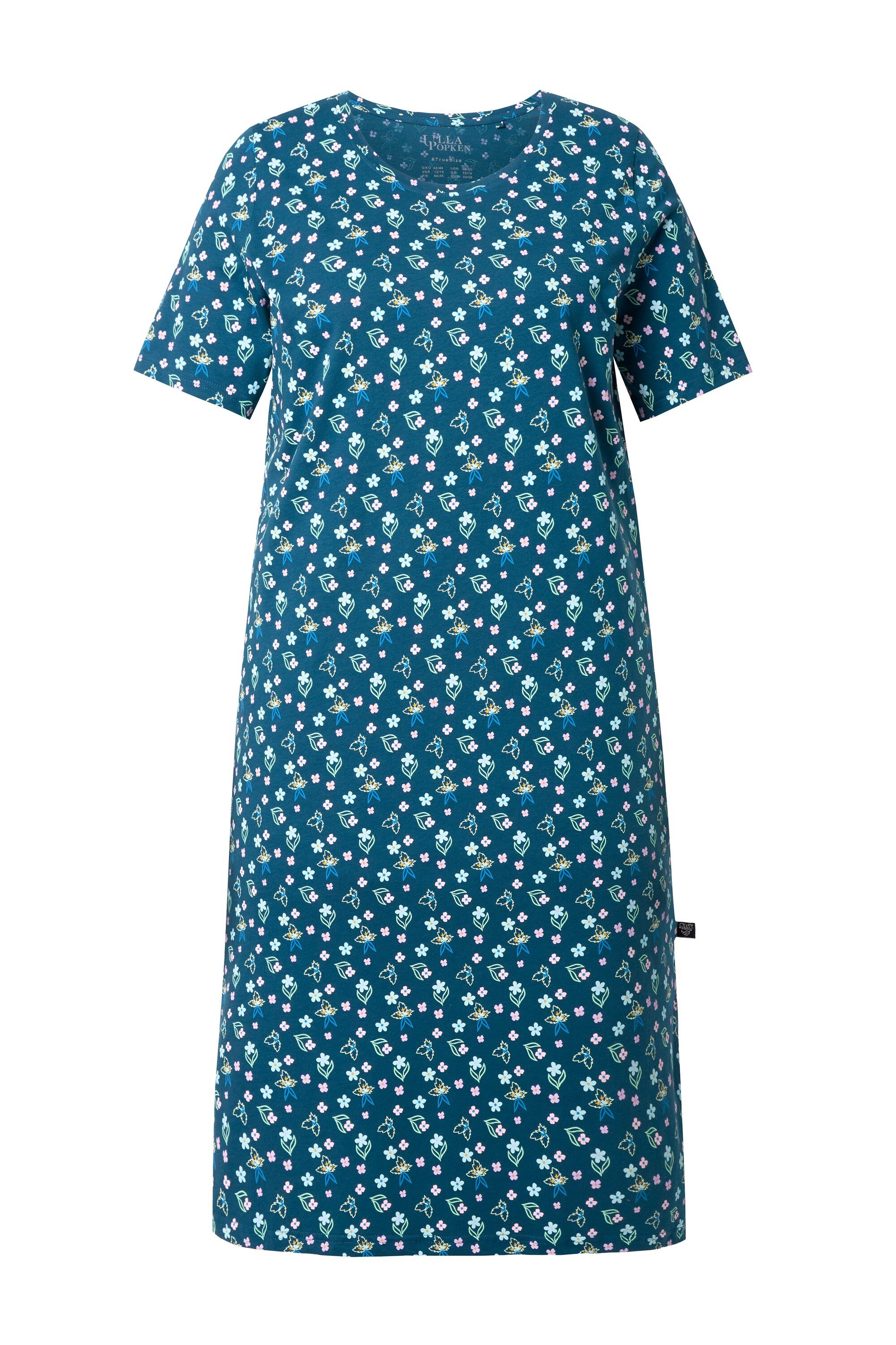 Ulla Popken Nachthemd Nachthemd Blüten Rundhals günstig online kaufen