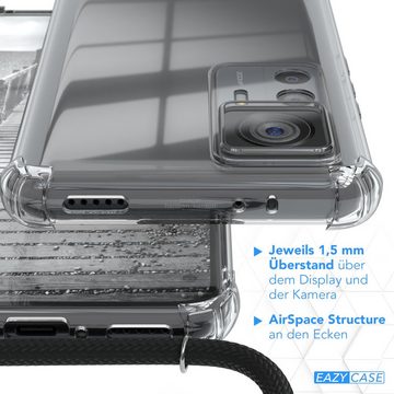 EAZY CASE Handykette Clips Schwarz für Xiaomi 12T / Xiaomi 12T Pro 6,67 Zoll, Slimcover mit Umhängeband Case Handytasche Clear Backcover Schwarz