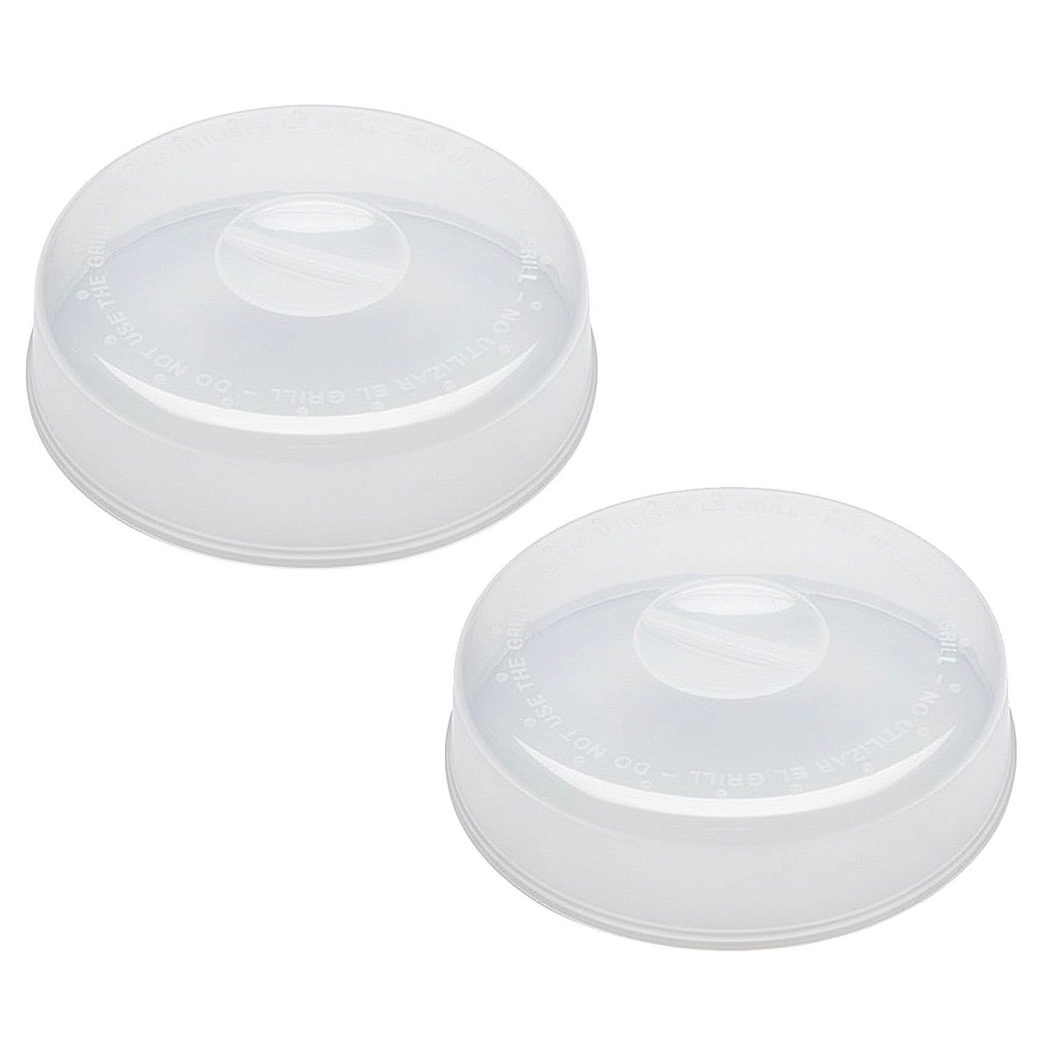 meberg Frischhaltedeckel Mikrowellendeckel flach 2er Set 26,5 cm BPA frei Kunststoff, (Abdeckung Mikrowelle, transparent Mikrowellebabdeckung), Mikrowellenabdeckhaube Mikrowellenhaube