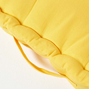 Homescapes Bodenkissen Sitzkissen unifarben gelb 40 x 40 cm