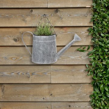 Spetebo Pflanzschale Wand Zink Gießkanne zum Bepflanzen - 43 x 21 cm (Stück, 1 St., Zink Gießkanne), Metall Pflanztopf zur Wandmontage