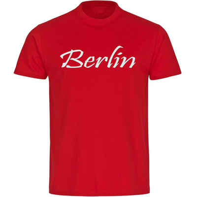 multifanshop T-Shirt Kinder Berlin rot - Schriftzug - Boy Girl