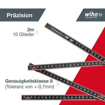 Wiha Zollstock (37067), 2 m, metrische Skala, 10 Glieder