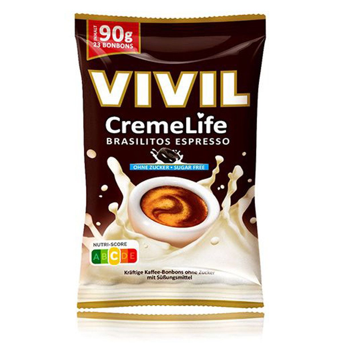 VIVIL Süßigkeit, Vivil Creme Life Brasilitos Espresso Lutschbonbons zuckerfrei 90g