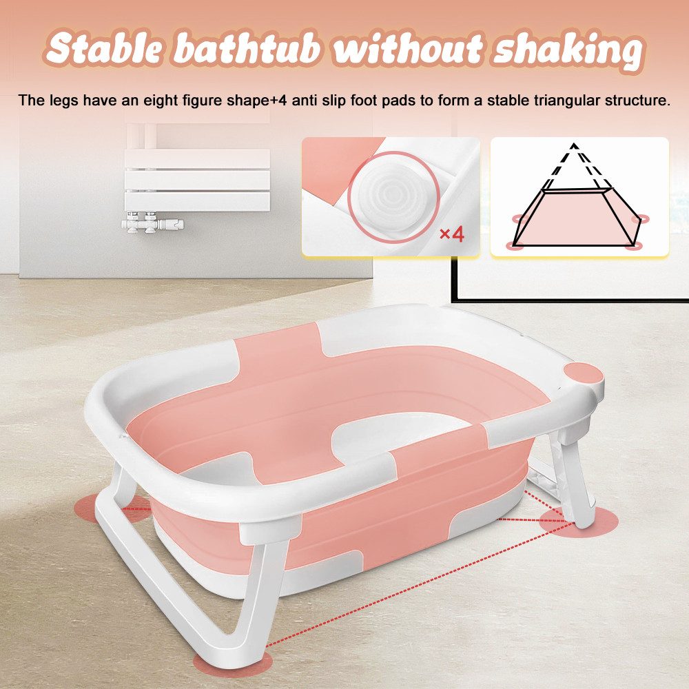 Thumbnail - JEOBEST Babybadewanne Baby Bathtub Babywanne, Tragbare Wanne, Faltbare, mit Rutschfester Matte und Abflussloch